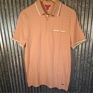 Guess Men's Size M Light Pink with patterns  Short Sleeve Polo New‎ With Tags